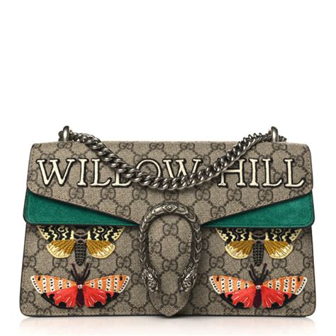 willow hill gucci|GUCCI GG Supreme Monogram Willow Hill Embroidered Small .